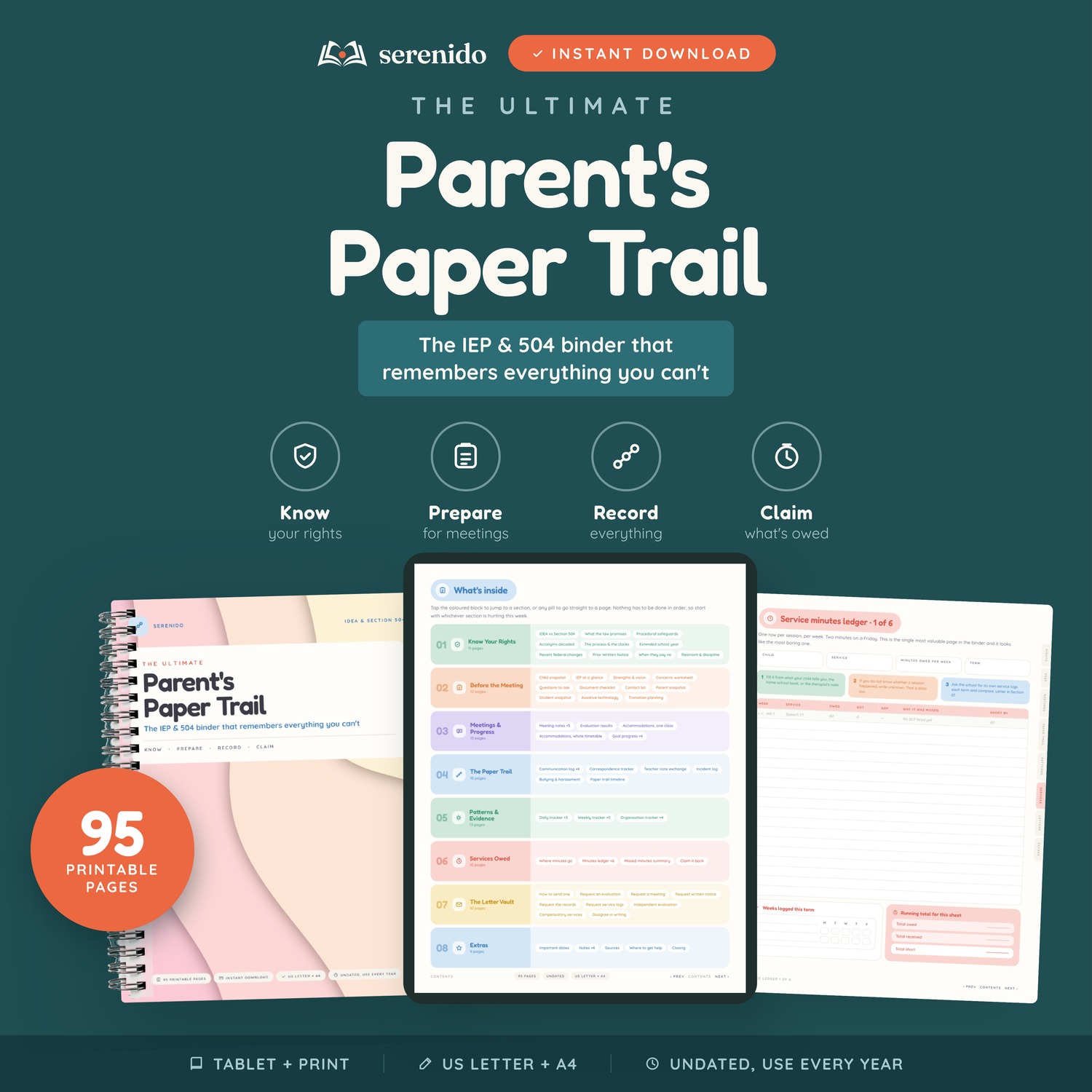 The Parent's Paper Trail, printable and digital ADHD workbook